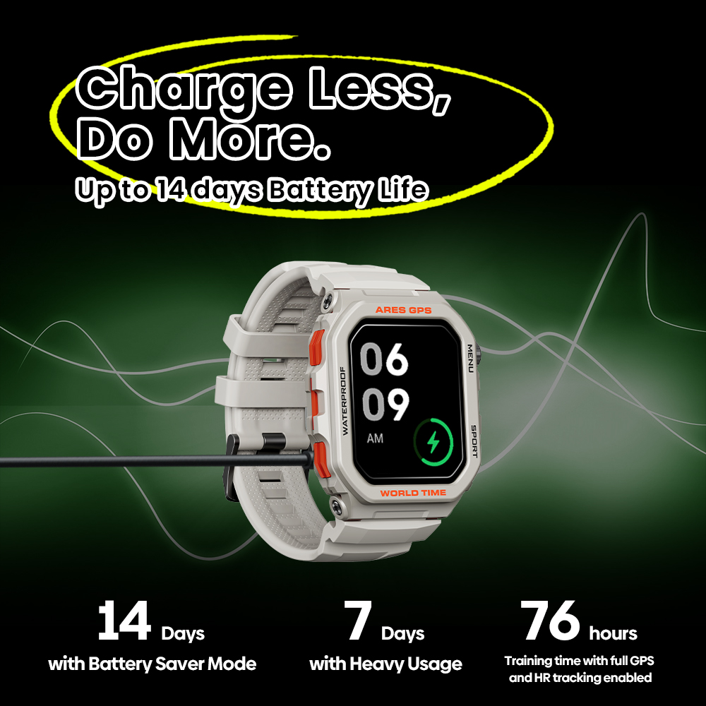 Zeblaze Ares GPS Smart Watch GPS Alexa Built in Bluetooth Calling Heart Rate Spo2 Sleep Health WR 3 ATM