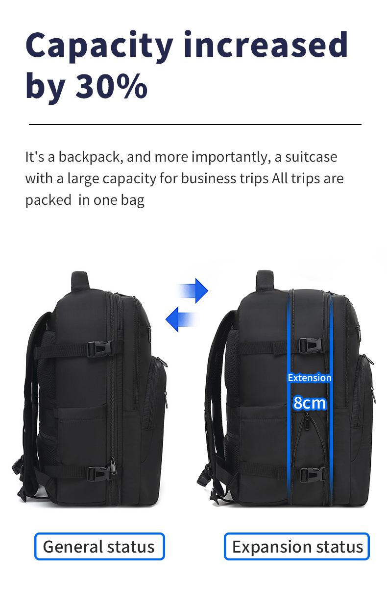 Ready Stock 40L travel bagpack expandable waterproof cabin backpack ...