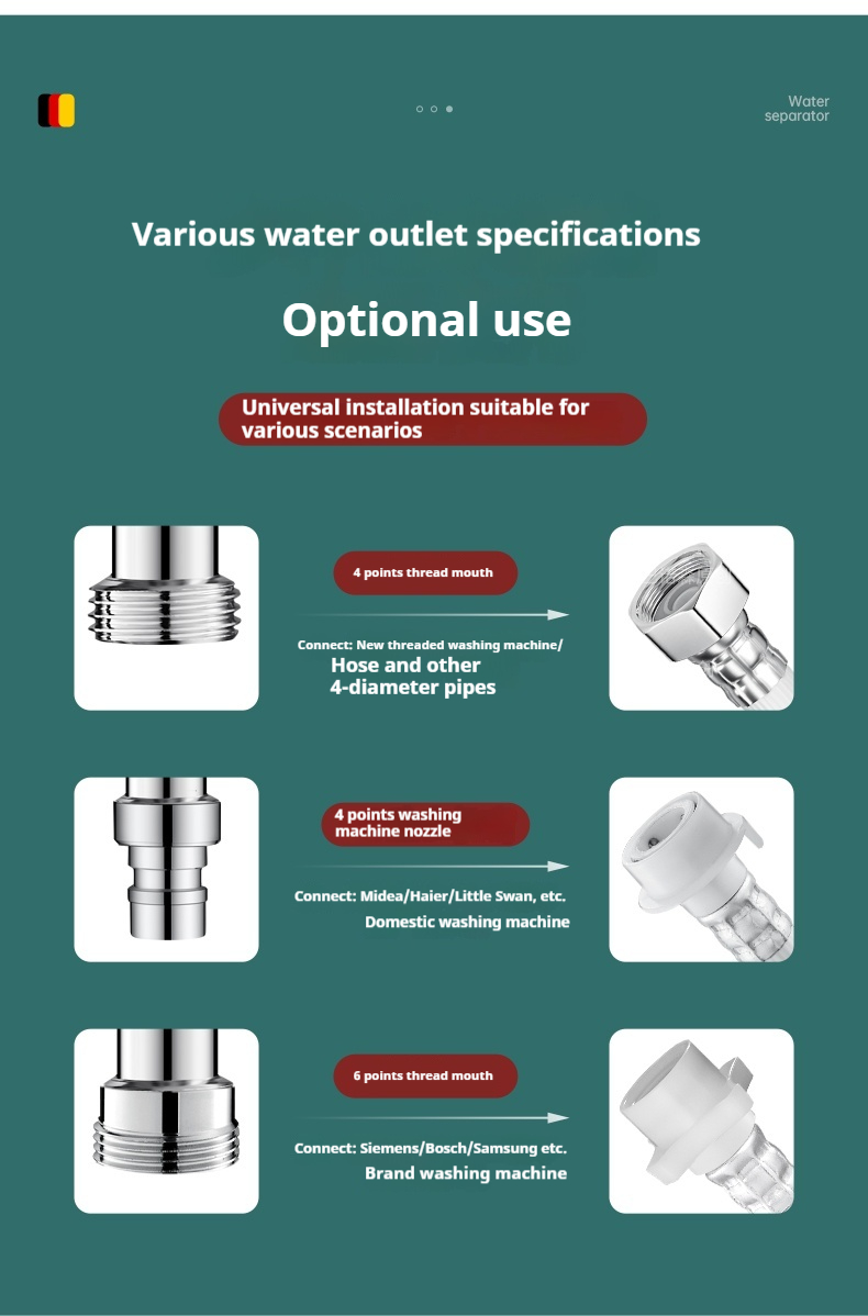 [Ready Stock] All-Copper Livable Connection Three-Way Water Diverter ...