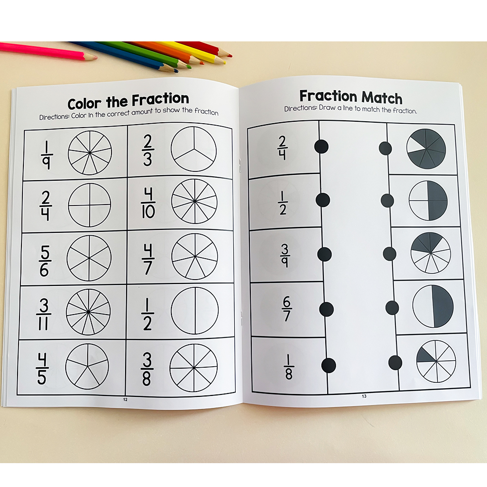 12Pcs Numbered Fractions Circles Chips Learning Mathematics Score ...