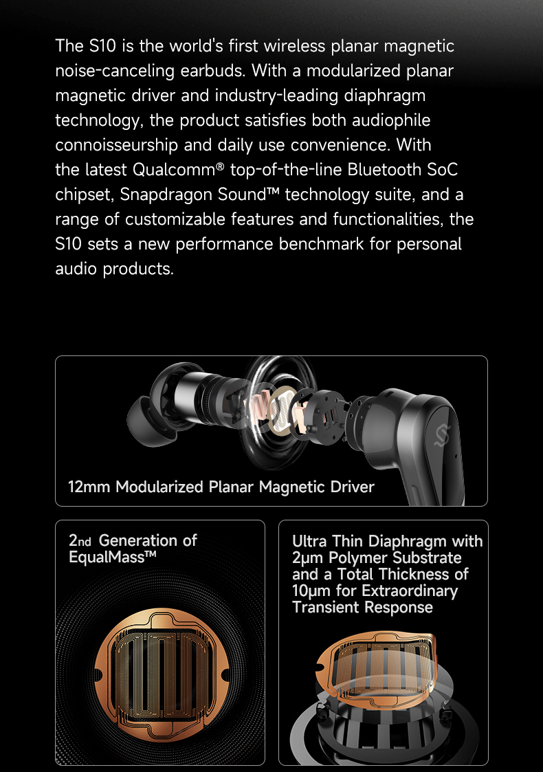 EDIFIER STAX SPIRIT S10 Planar Magnetic Earbuds with Active Noise