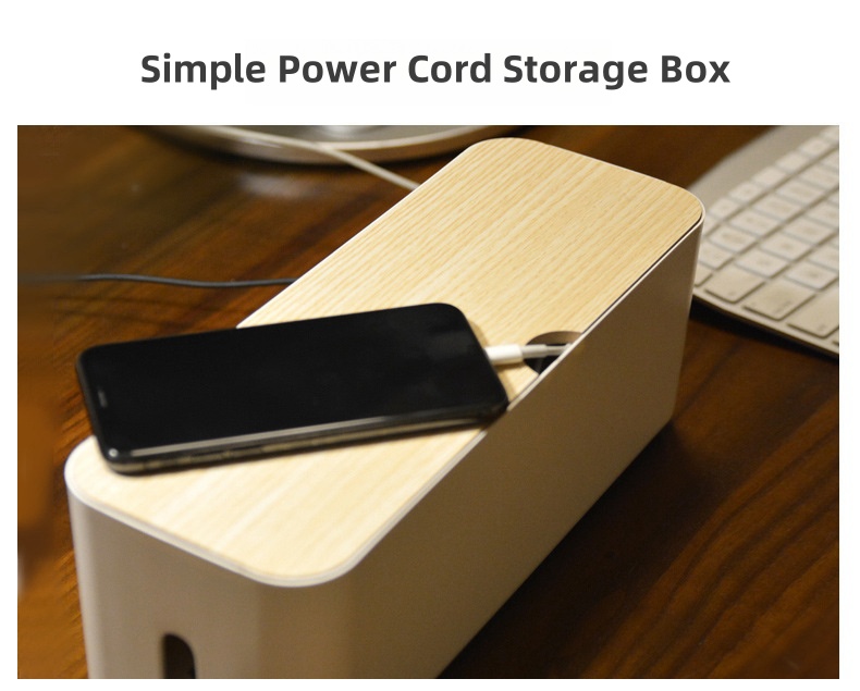 【SG READY STOCK】Desktop Plug Board Storage Box With Wooden Cover Home ...