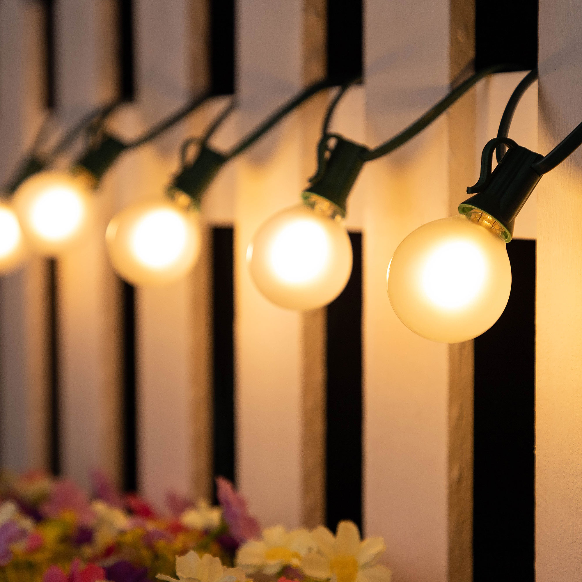 7.6m/10m/15m/20m Outdoor String Lights G40 energy efficient Bulbs E12 ...