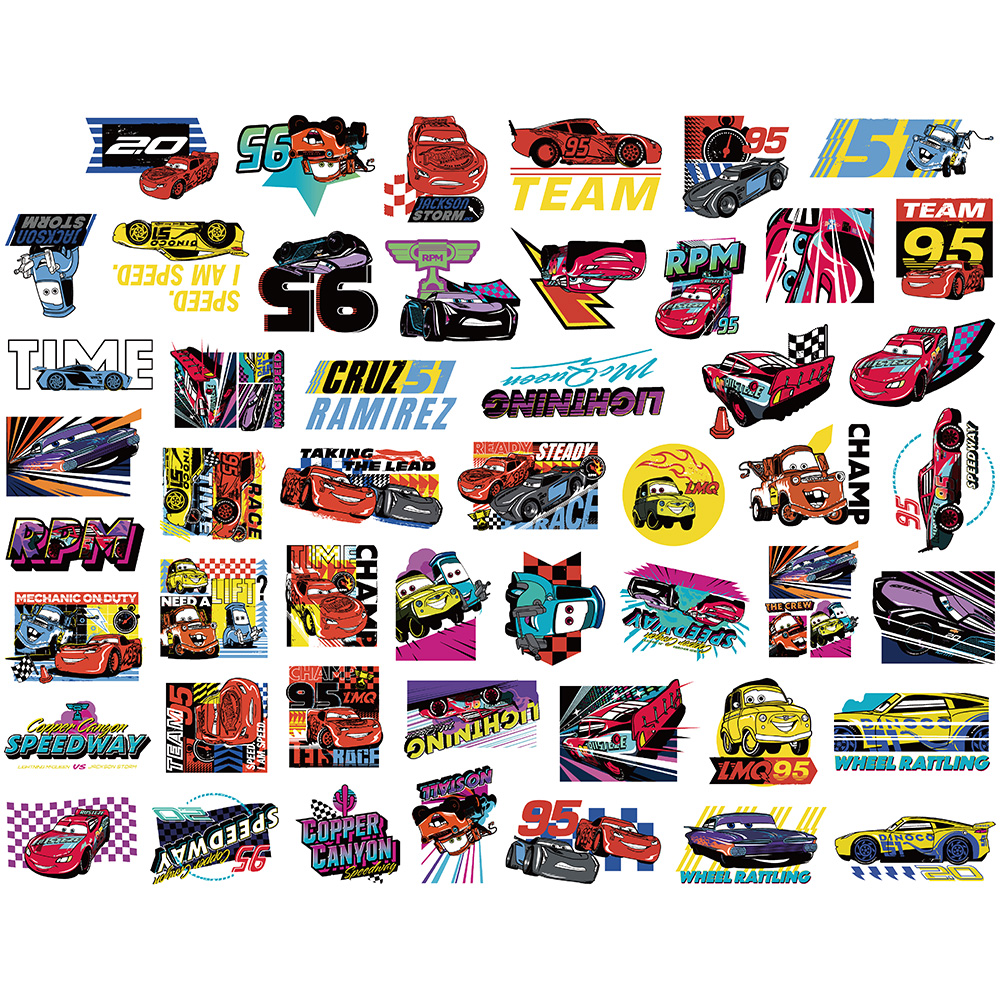 [Large Sticker]50pcs Race Car Stickers Lightning 95 RPM Sticker cool ...