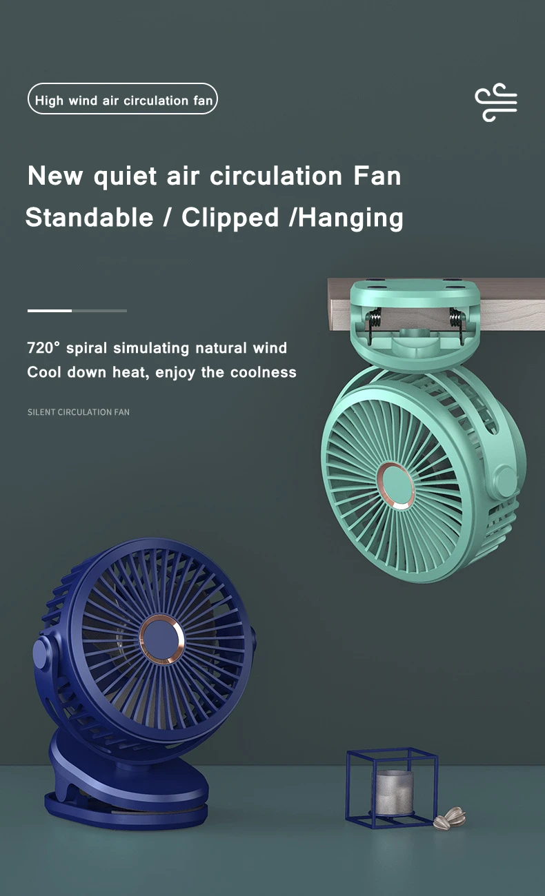 [Ready Stock] Fan Portable 10000mAh Chargeable Clamp Fan 720° Rotation ...