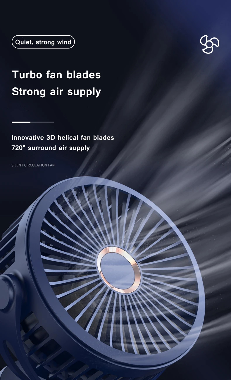 [Ready Stock] Fan Portable 10000mAh Chargeable Clamp Fan 720° Rotation ...