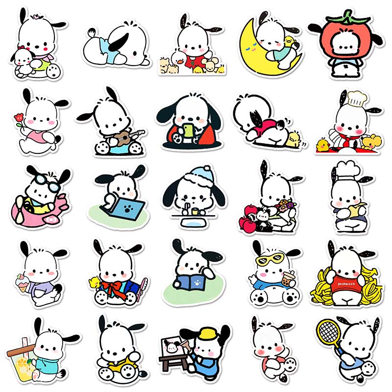 50pcs Cute Pochacco Anime Stickers for Kids Cartoon Decal Toy DIY ...