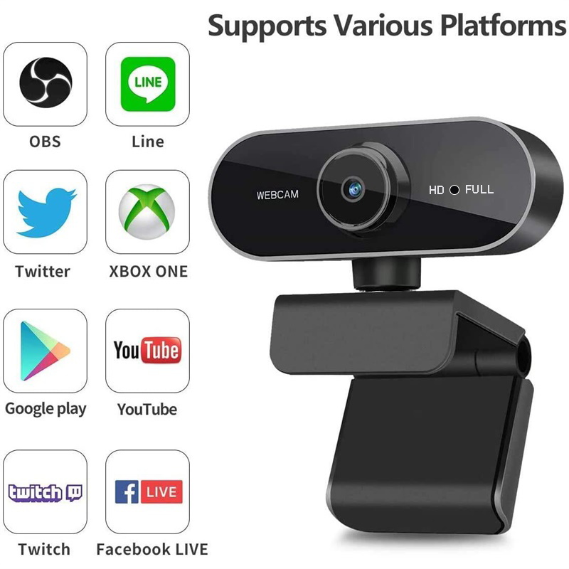 PC Webcam 1080P Full HD Video Call With Microphone USB External Camera ...