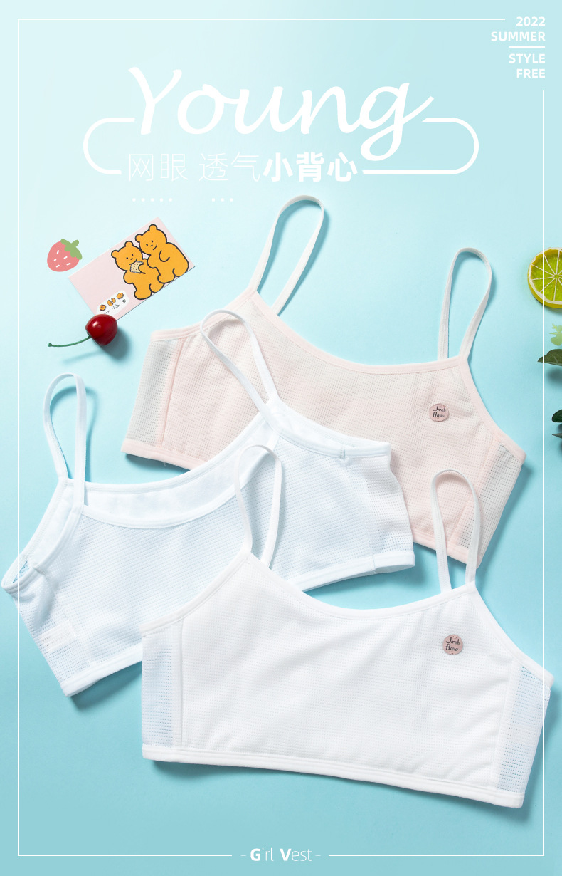 girl lingerie development kids bra junior cotton wide shoulder vest ...