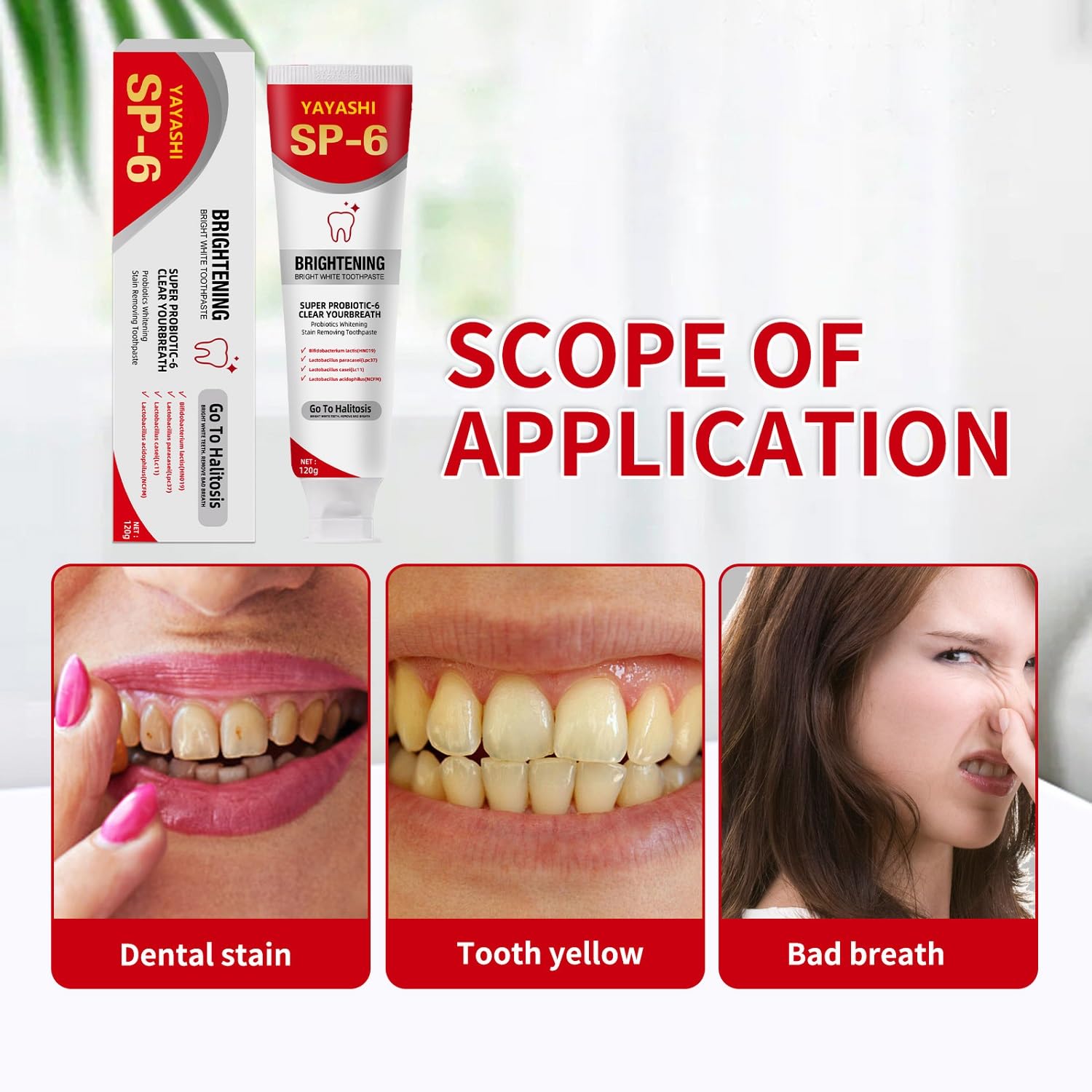 120g Sp-6 Ultra Whitening Toothpaste, Sp-6 Probiotic Brightening Toothpaste,Deep Cleaning Care Fresh Breath Toothpaste | Shopee Singapore