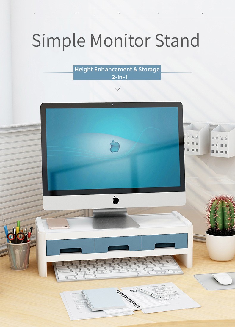 【SG READY STOCK】Ergonomic Computer PC TV Monitor Stand Desk Storage ...