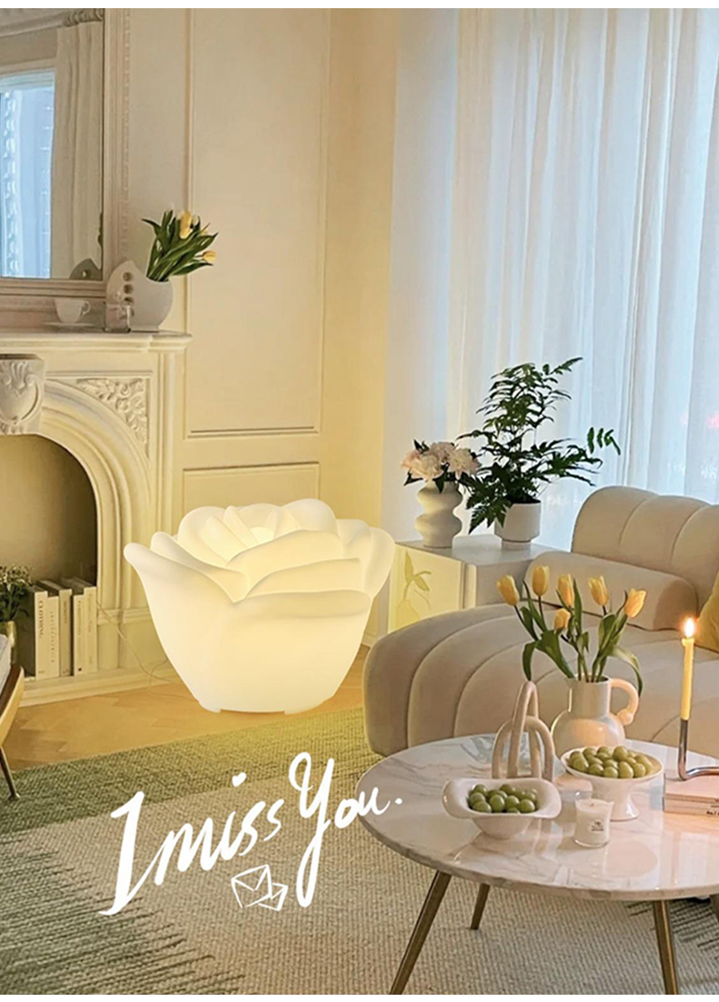 Beautiful 3d Rose Floor Lamp Romantic Flower Decorative Lights Suitable