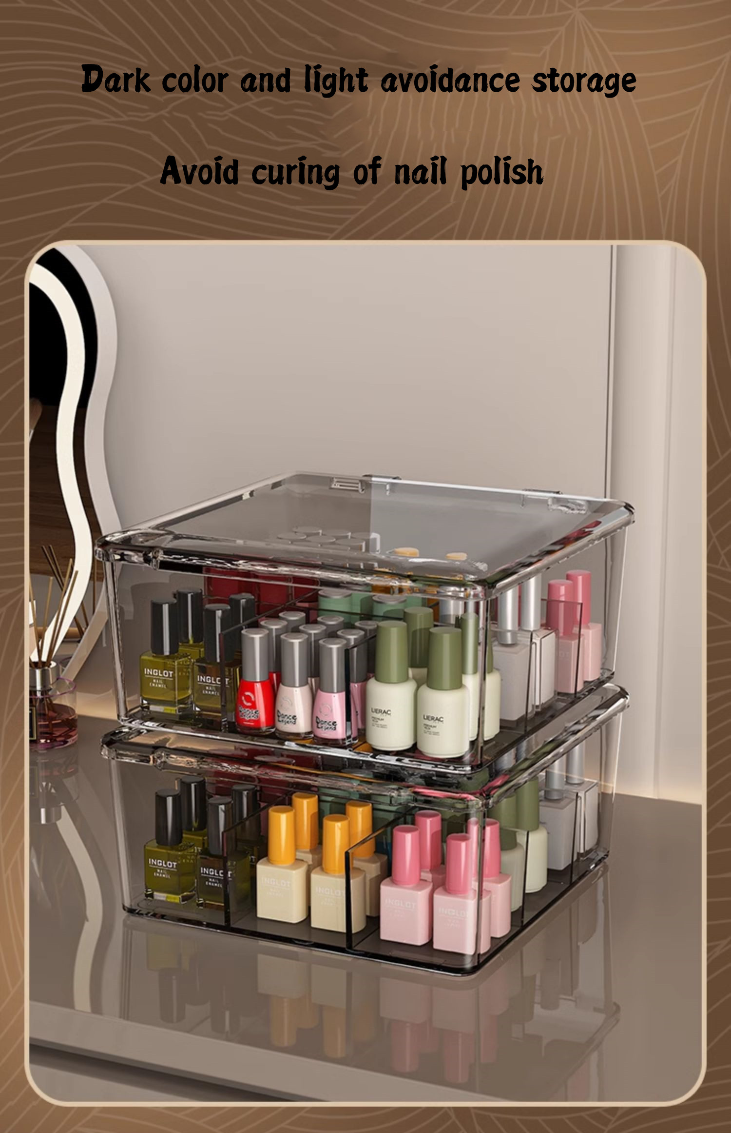 Nail Polish Storage Box Nail Glue Organizer Transparent Nail Polish