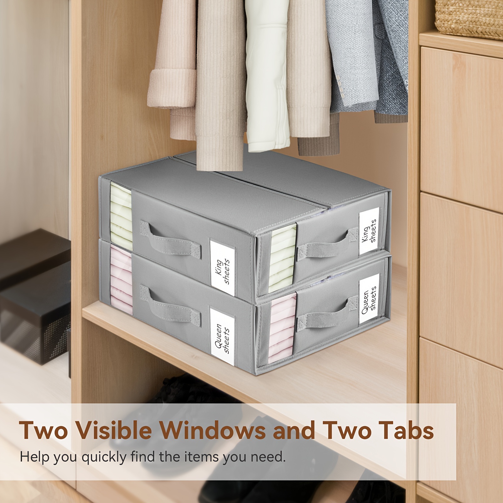 Bed Sheets Set Organizers Storage Linen Fabric Closet Organizers with