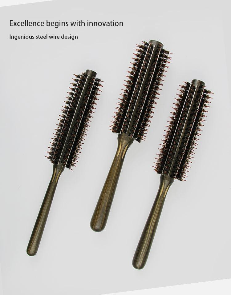 The bristle round brush for curling is a hair curling comb with wire ...