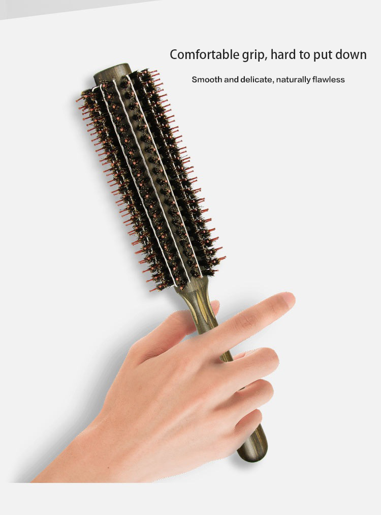 The bristle round brush for curling is a hair curling comb with wire ...