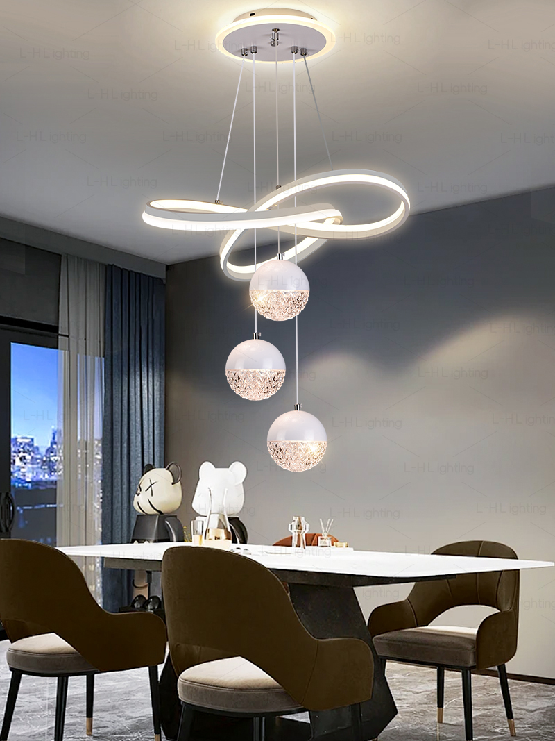 Modern restaurant crystal chandelier living room simple pendant light