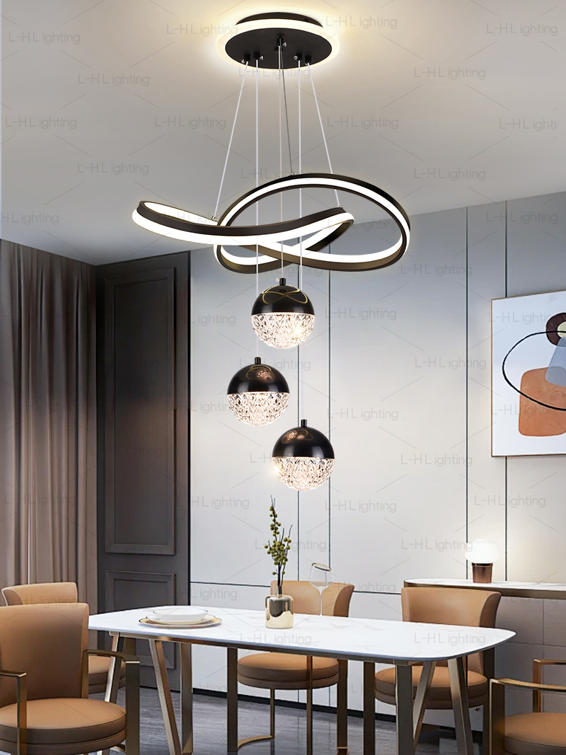Modern restaurant crystal chandelier living room simple pendant light