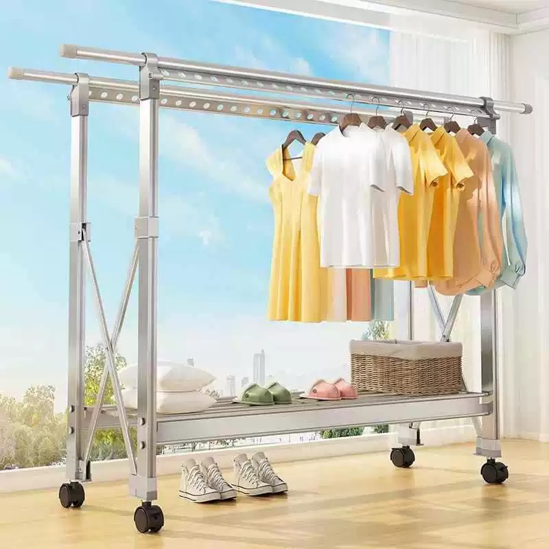 Foldable / Movable Aluminium Alloy Clothes Rack Drying Rack Laundry ...