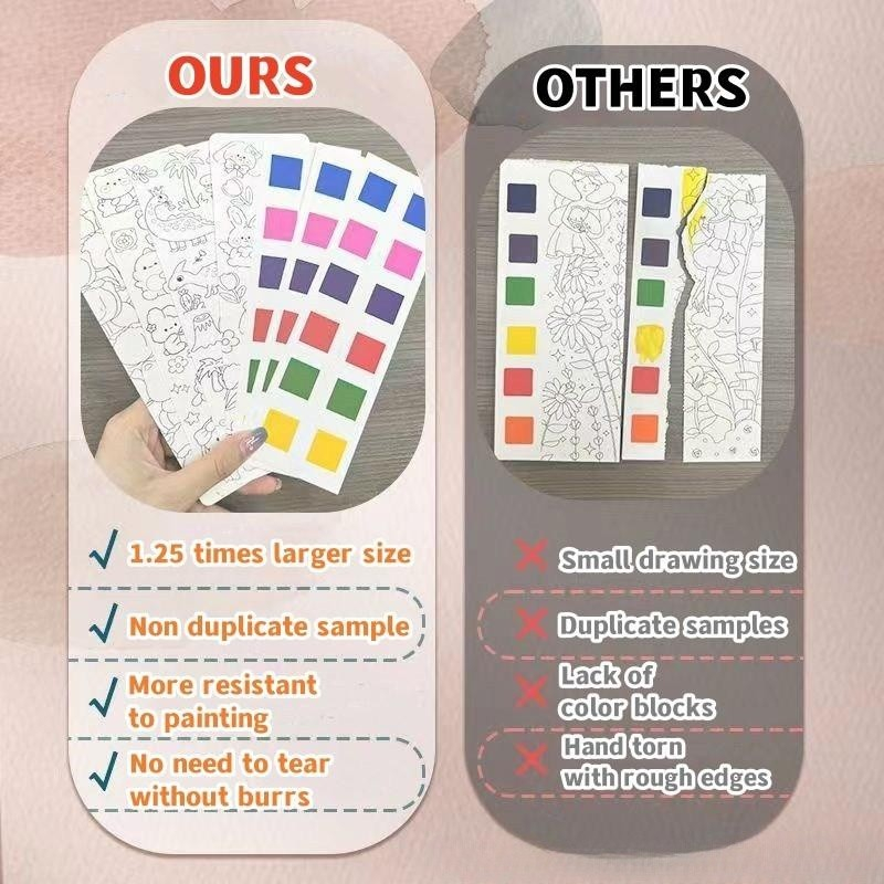 Children 12 Sheets Portable Gouache DIY Children Cartoon Coloring Book