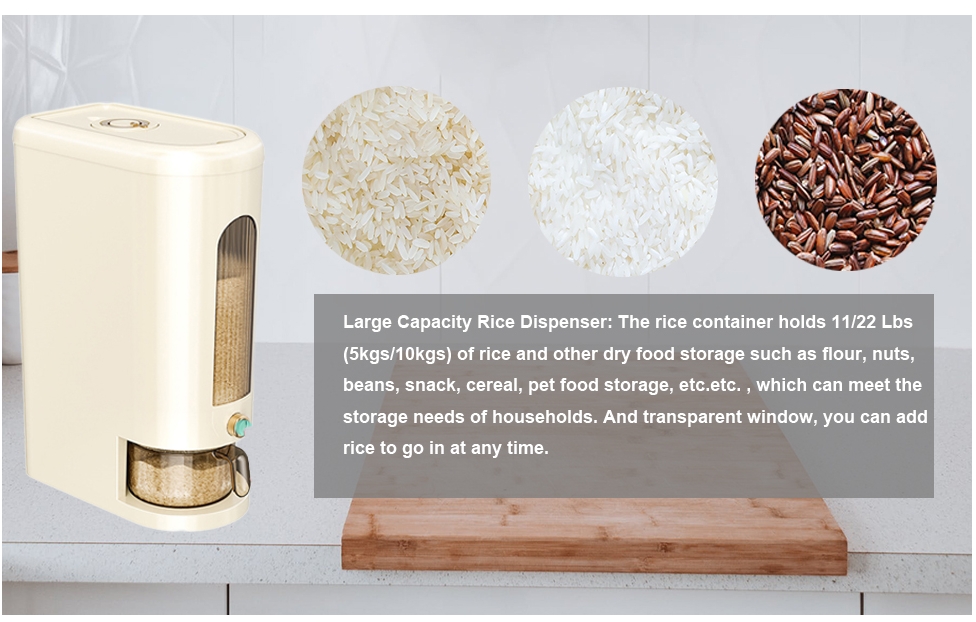 【SG READY STOCK】5/10KG Rice Storage Box Sealed Rice Dispenser Large ...