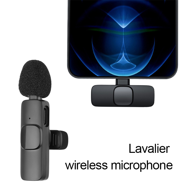 K9 2in1 Lapel Wireless Microphone Noise Cancelling Mini Mic for IOS ...