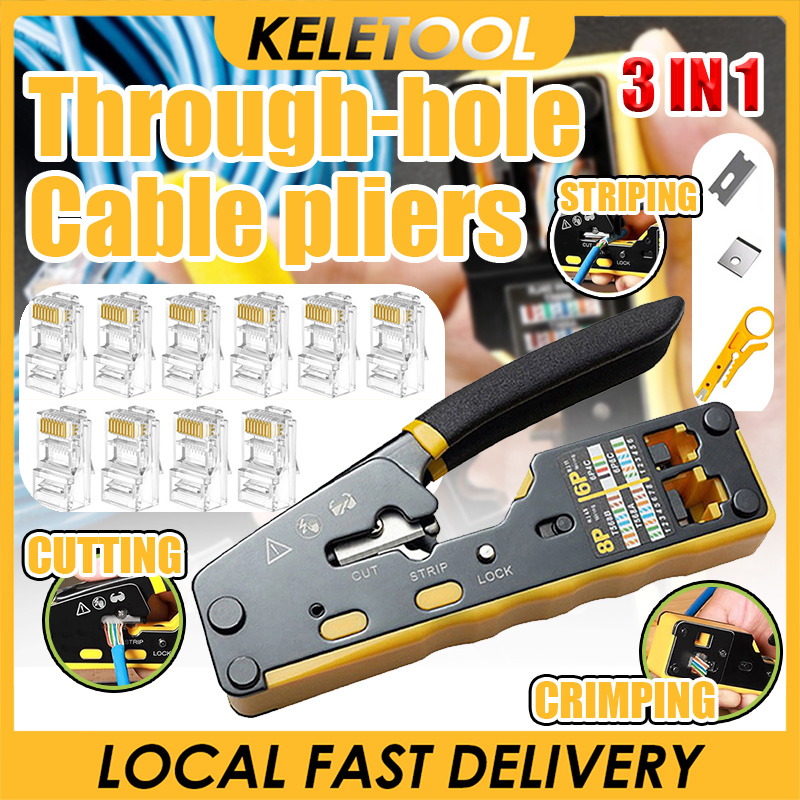 3 in 1 RJ45 Network Cable Cutting Pliers Crimping Tool Modular ...