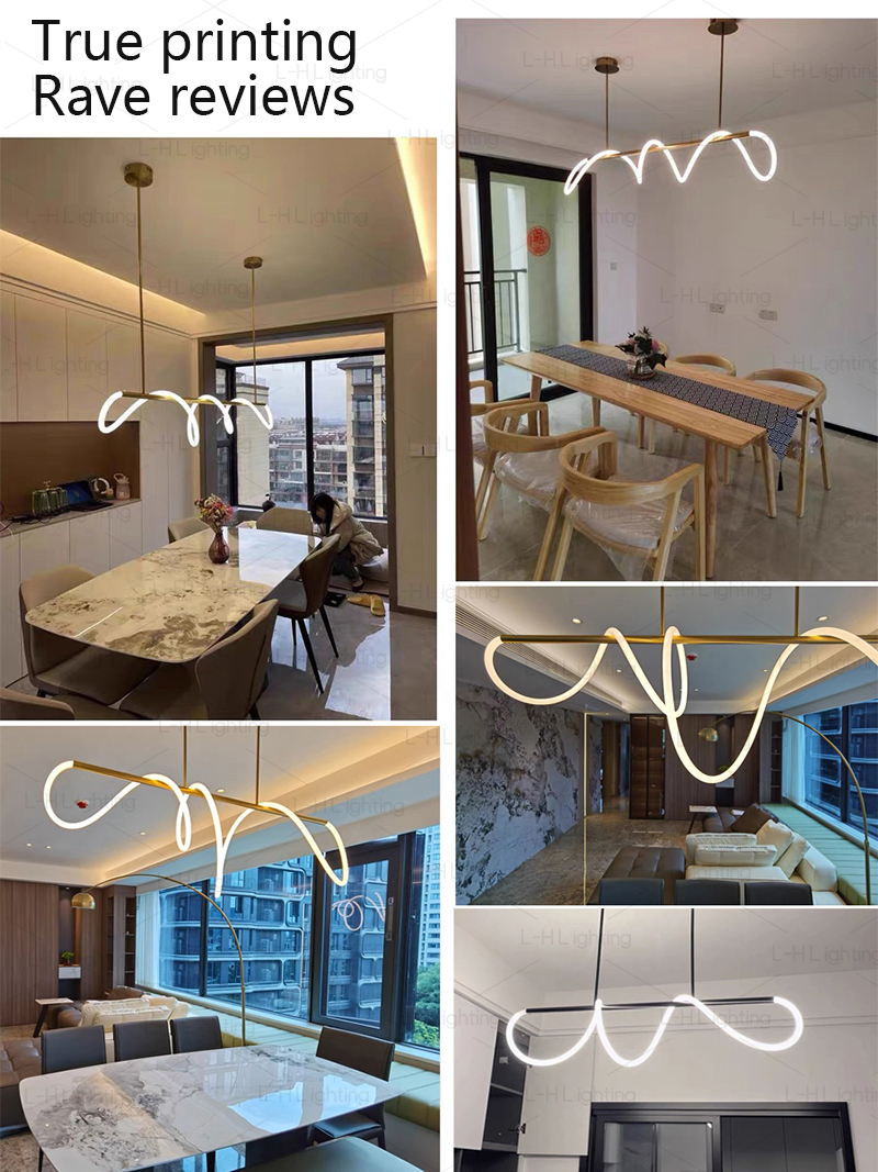 New dining room chandelier modern simplicity dining table LED long bar