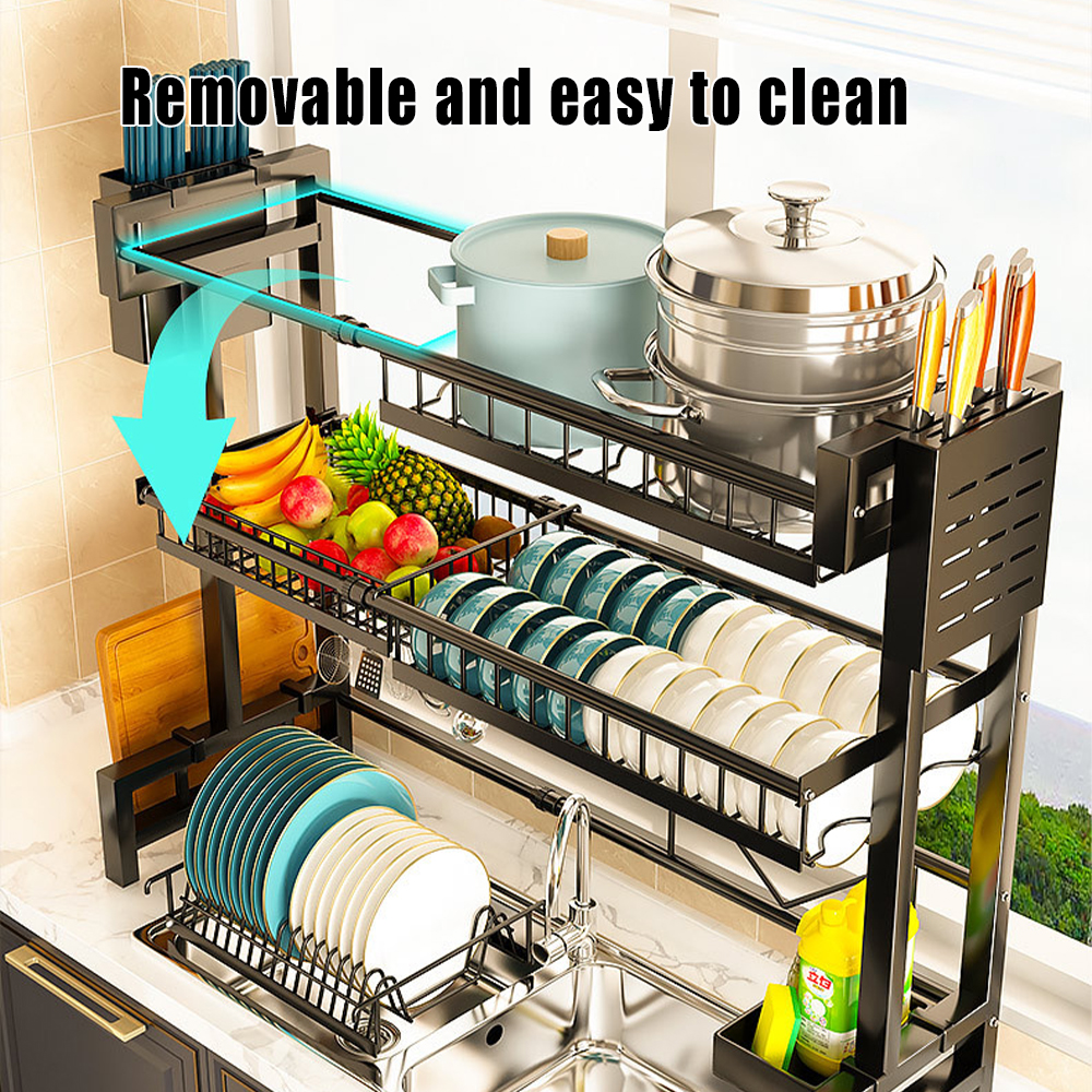 Retractable Sink Rack Dish Rack Over Sink Plate Drying Rack Kitchen ...