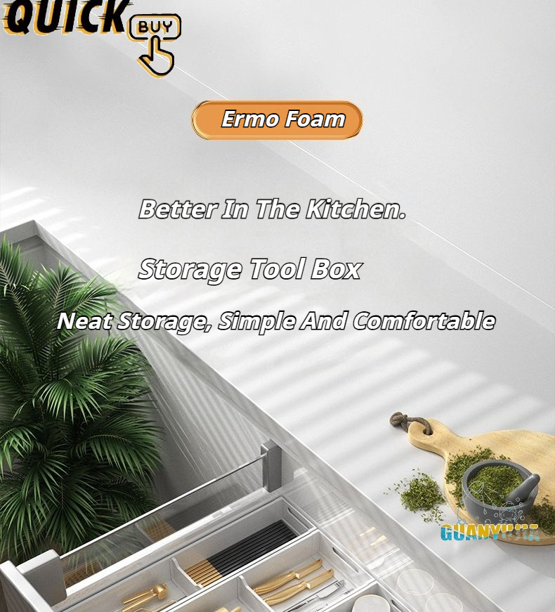 Kitchen drawer organizer / Aluminum Adjustable Cutlery Drawer Organizer