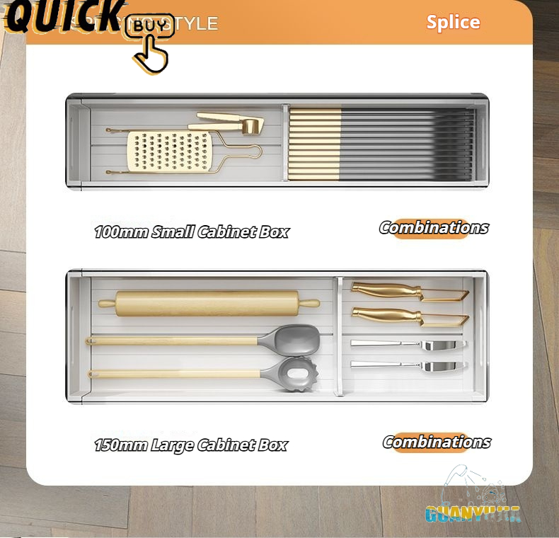 Kitchen drawer organizer / Aluminum Adjustable Cutlery Drawer Organizer