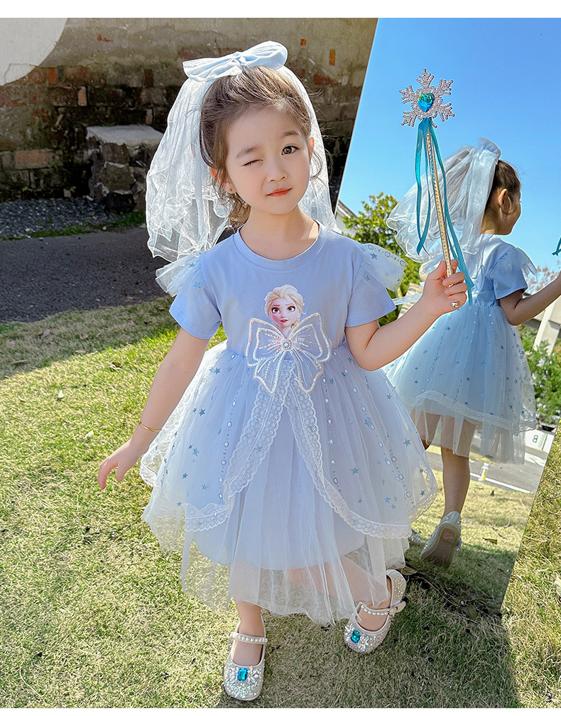 Girls Dress Kids Frozen Dresses Elsa Princess Skirt cotton
