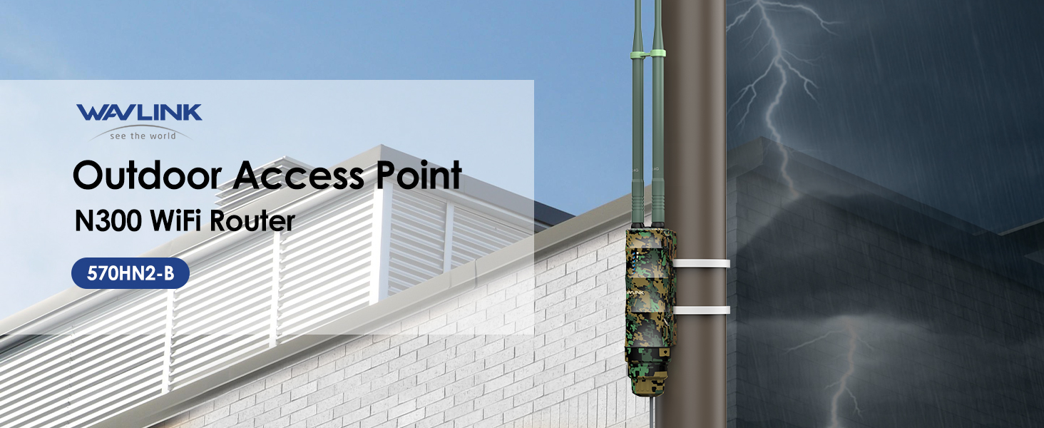 WAVLIN N300 WiFi Repeater Ourdoor Dual Band Access Point Outdoor WiFi