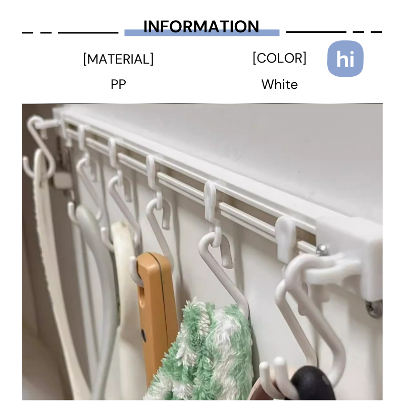 HI HOMES Kitchen Storage Sliding Track Hook Cabinet Door Slide Hook ...