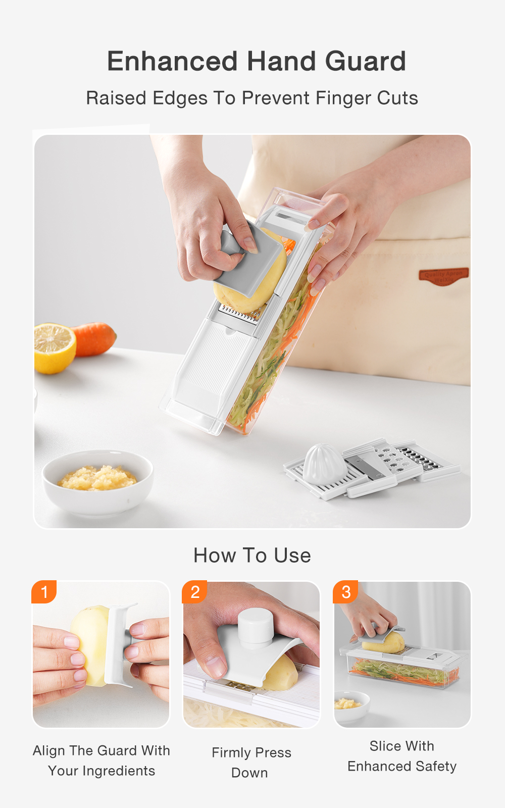 Simplus Food Chopper | Multi-Functional Vegetable Slicer | 5 Blades ...