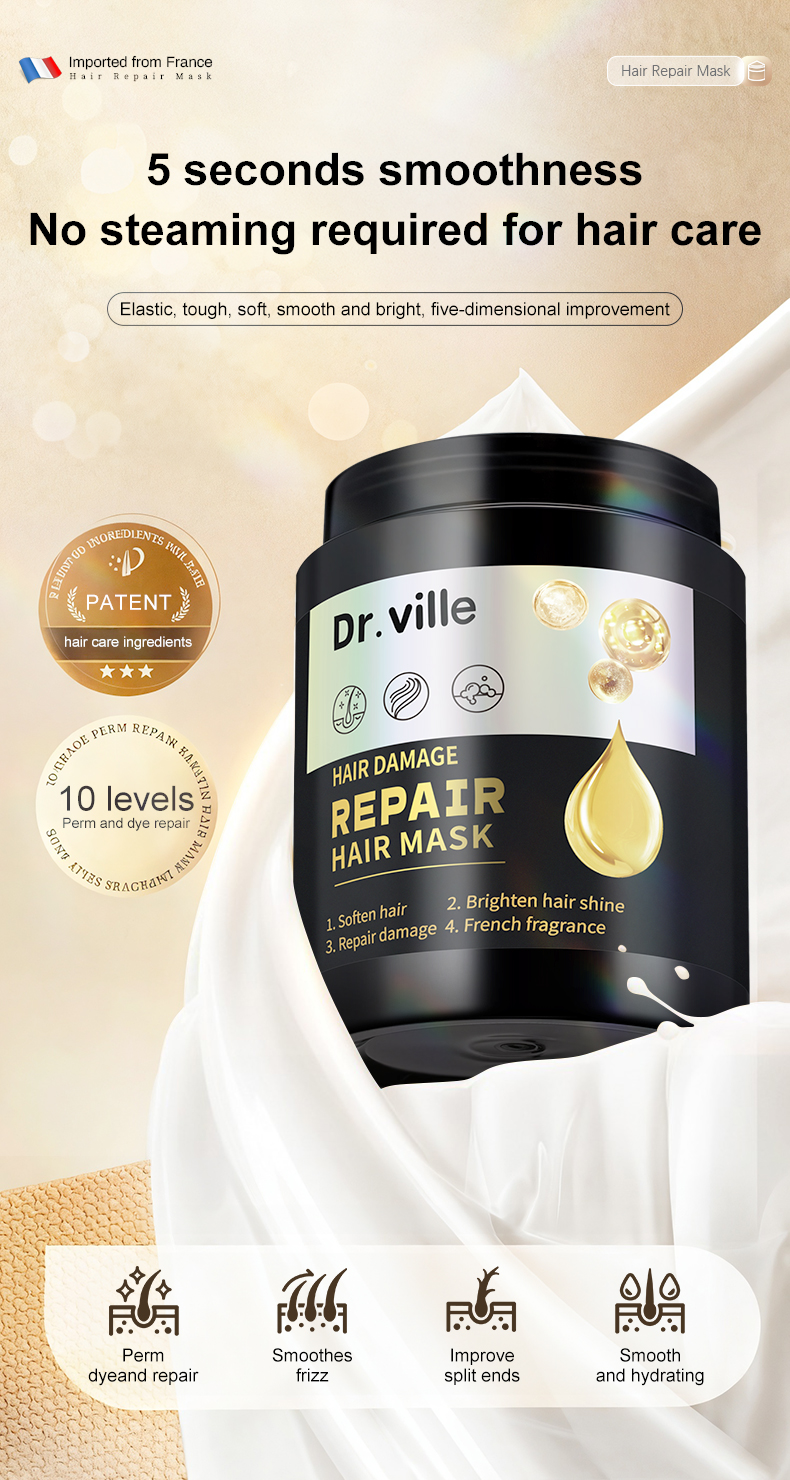 【Dr.ville】 Hair Mask for Damaged Hair 1000ml Hair Conditioner Anti Hair