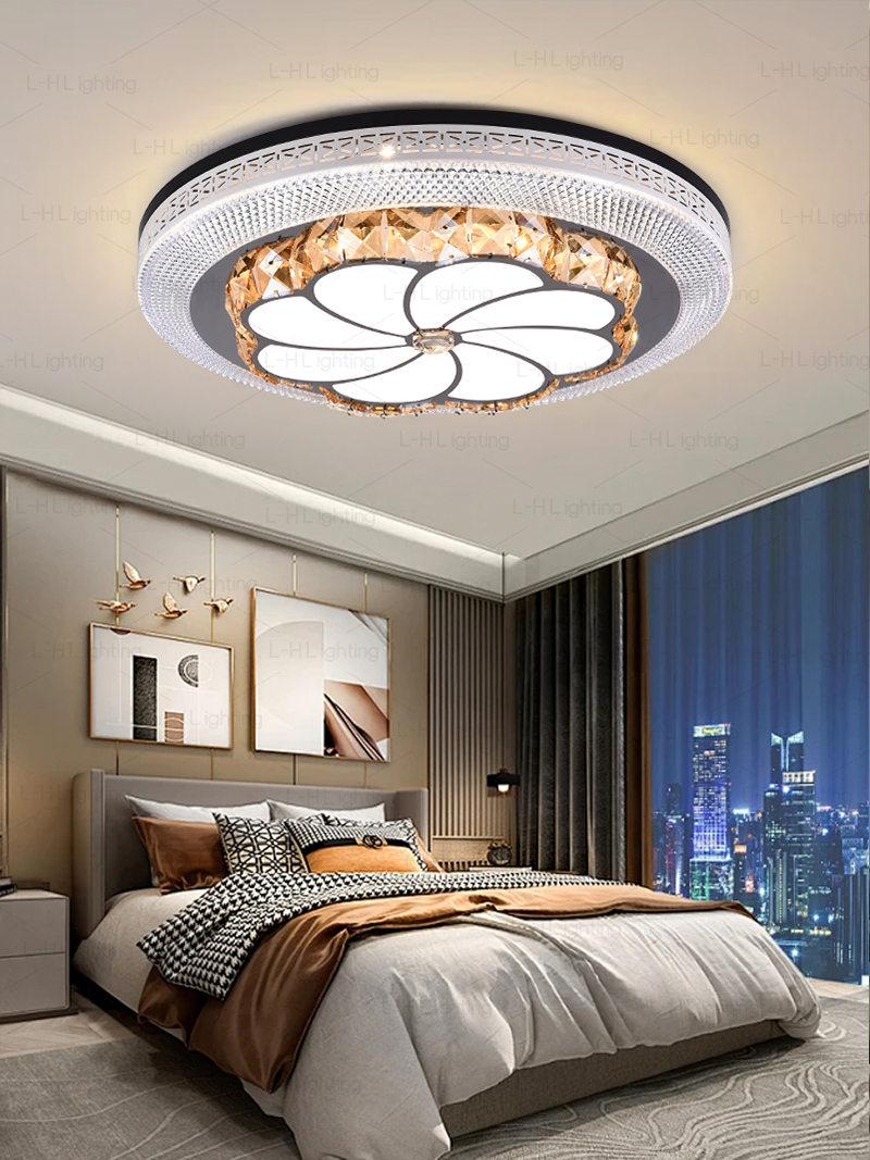Bedroom crystal ceiling lamp modern simple LED pendant light living