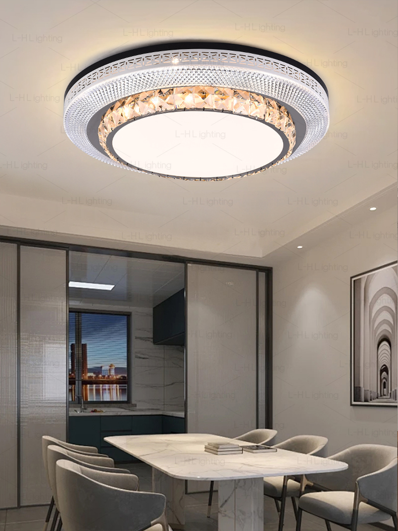 Bedroom crystal ceiling lamp modern simple LED pendant light living