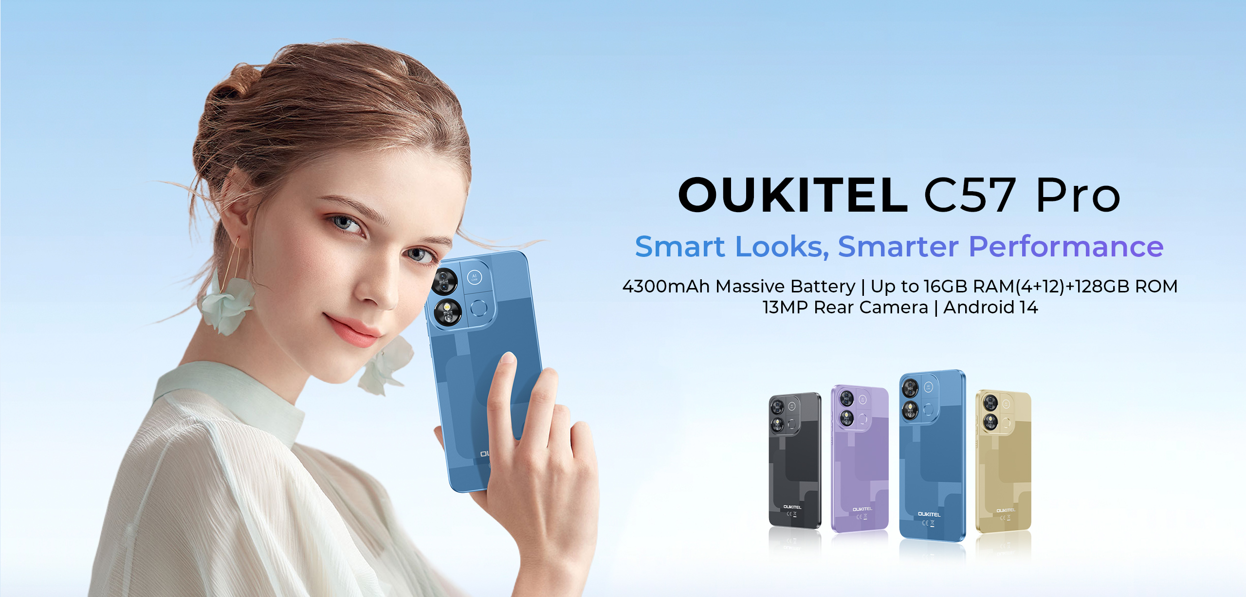 OUKITEL C57 PRO SIMフリ 16Gb|128Gb Blue Oukitel C57 Pro 4300mAh Battery 9.4mm Ultra-thin body – OUKITEL