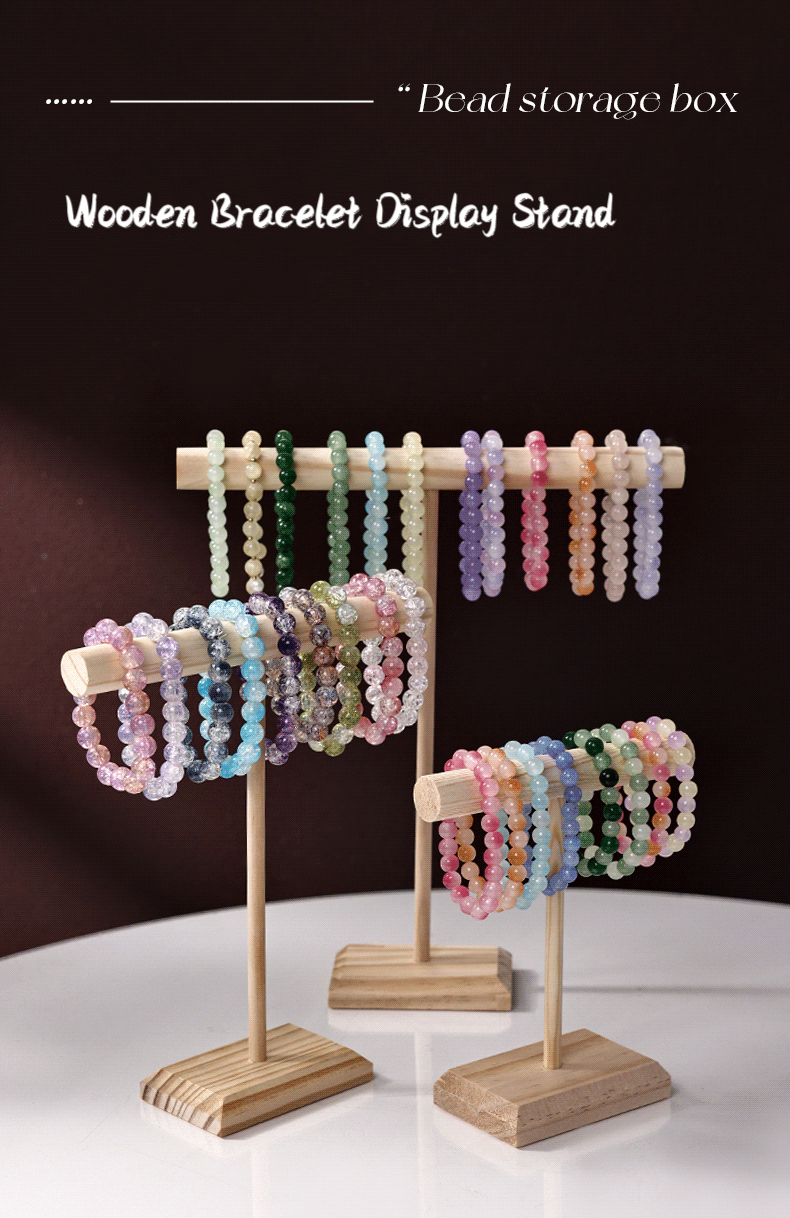 Bracelet Display Rack Solid Wood T-shaped Extra Long Necklace Jewellery ...