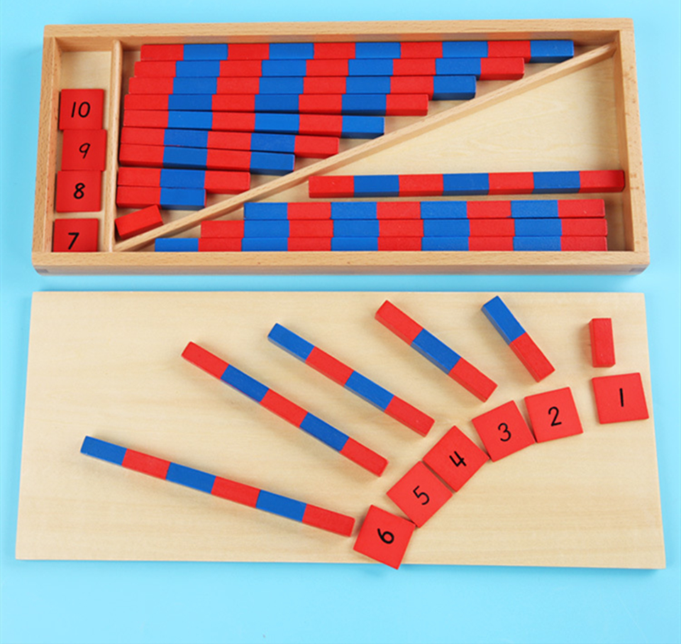 Montessori Mathematics Material - Small Numerical Rods with Number ...