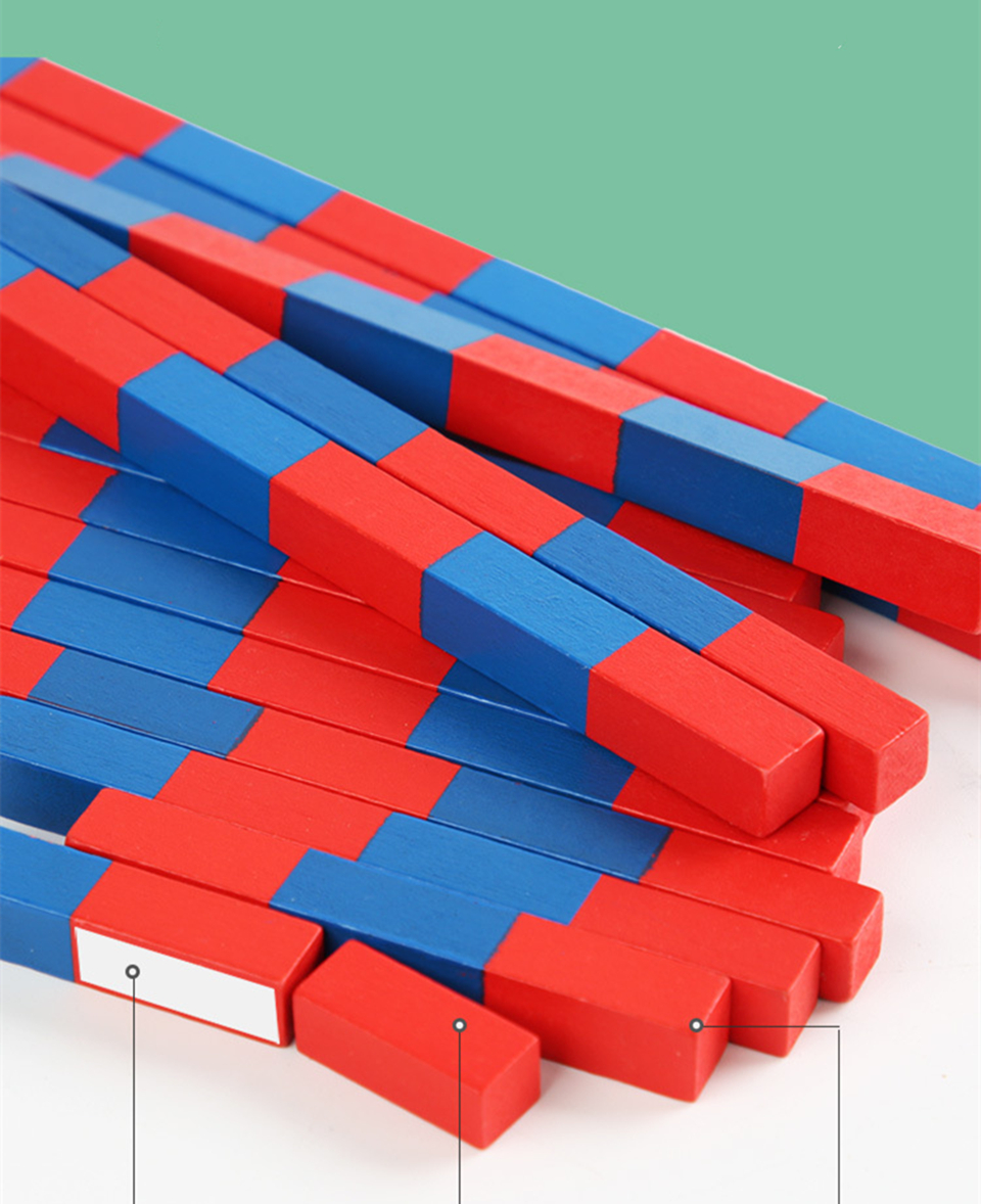 Montessori Mathematics Material - Small Numerical Rods with Number ...