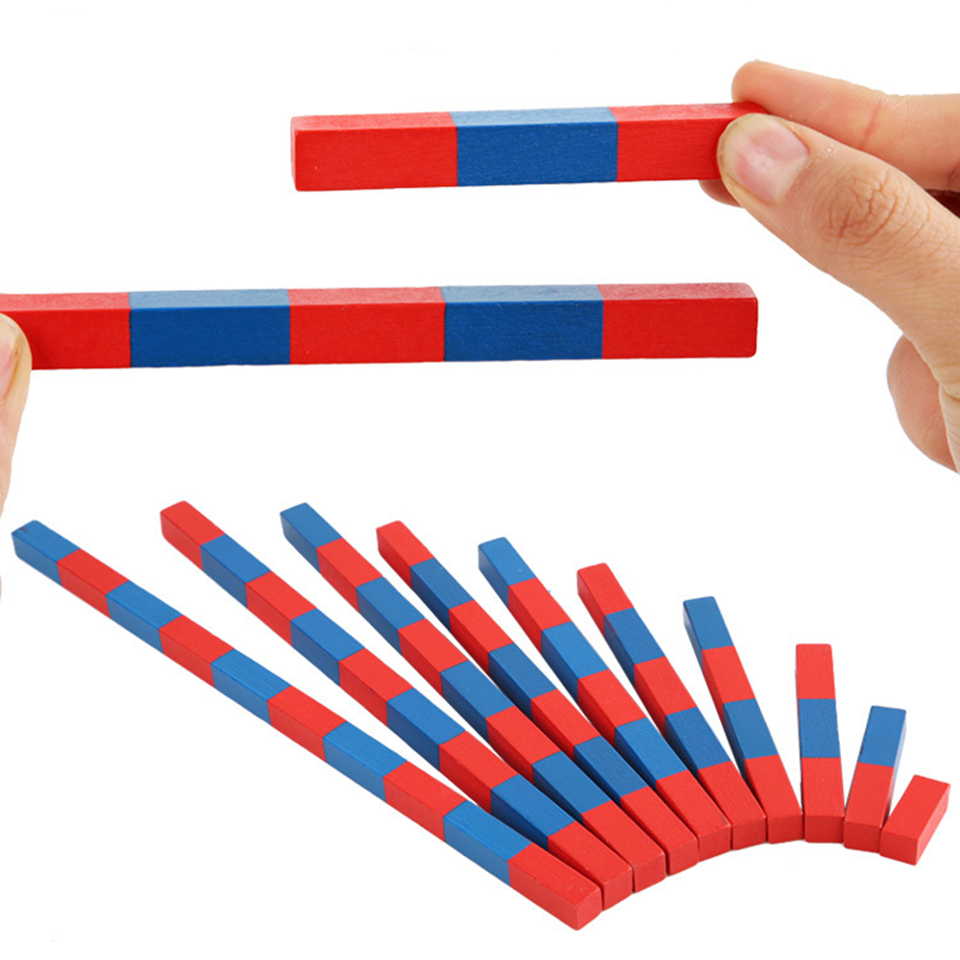 Montessori Mathematics Material - Small Numerical Rods with Number ...