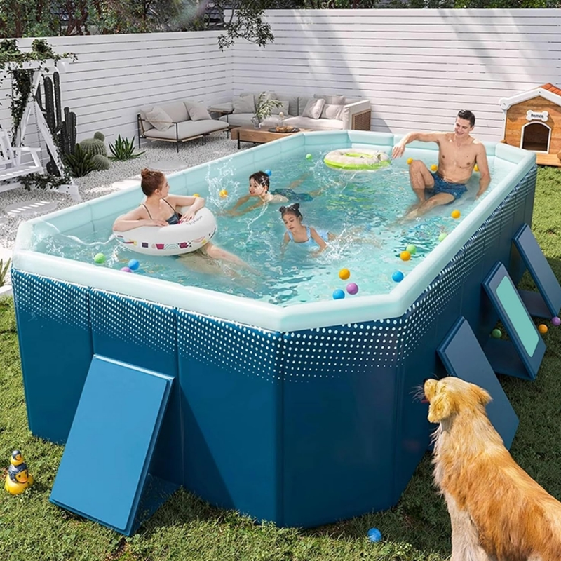 Large Foldable Swimming Pool Rectangular Family Swimming Pool For 18