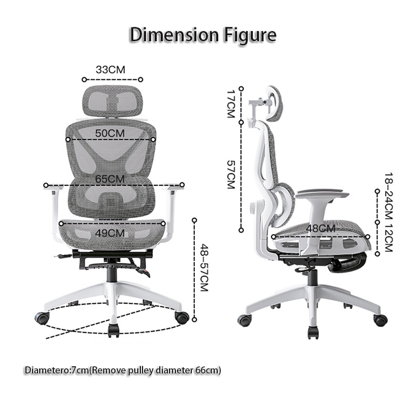 Ergonomic Chair Lumber Adjust Computer Chair Full Mesh Study Gaming ...