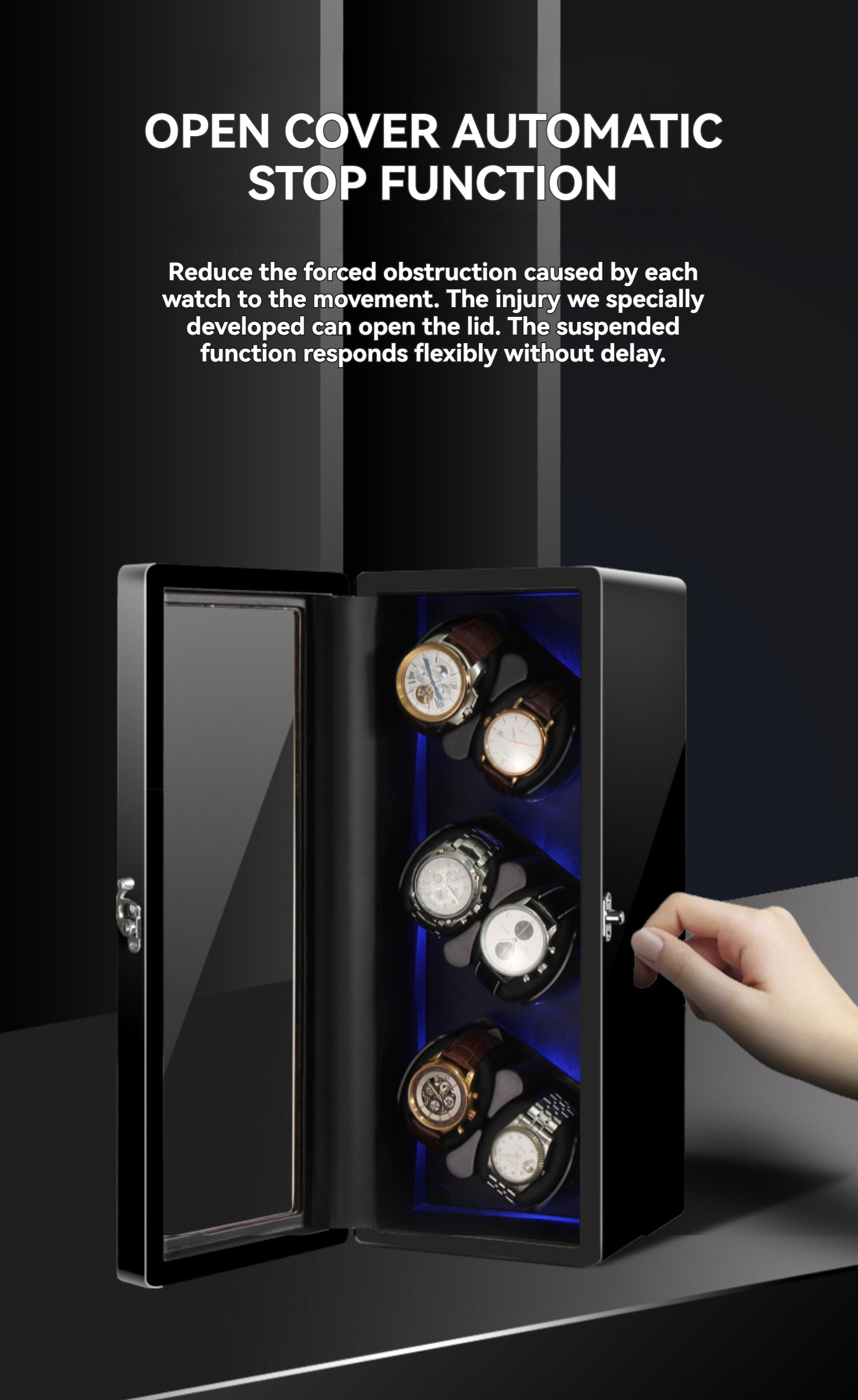 BLUETIDE Watch Winder Box Automatic for 2/4/6/8/12 Slot Wood Automatic ...