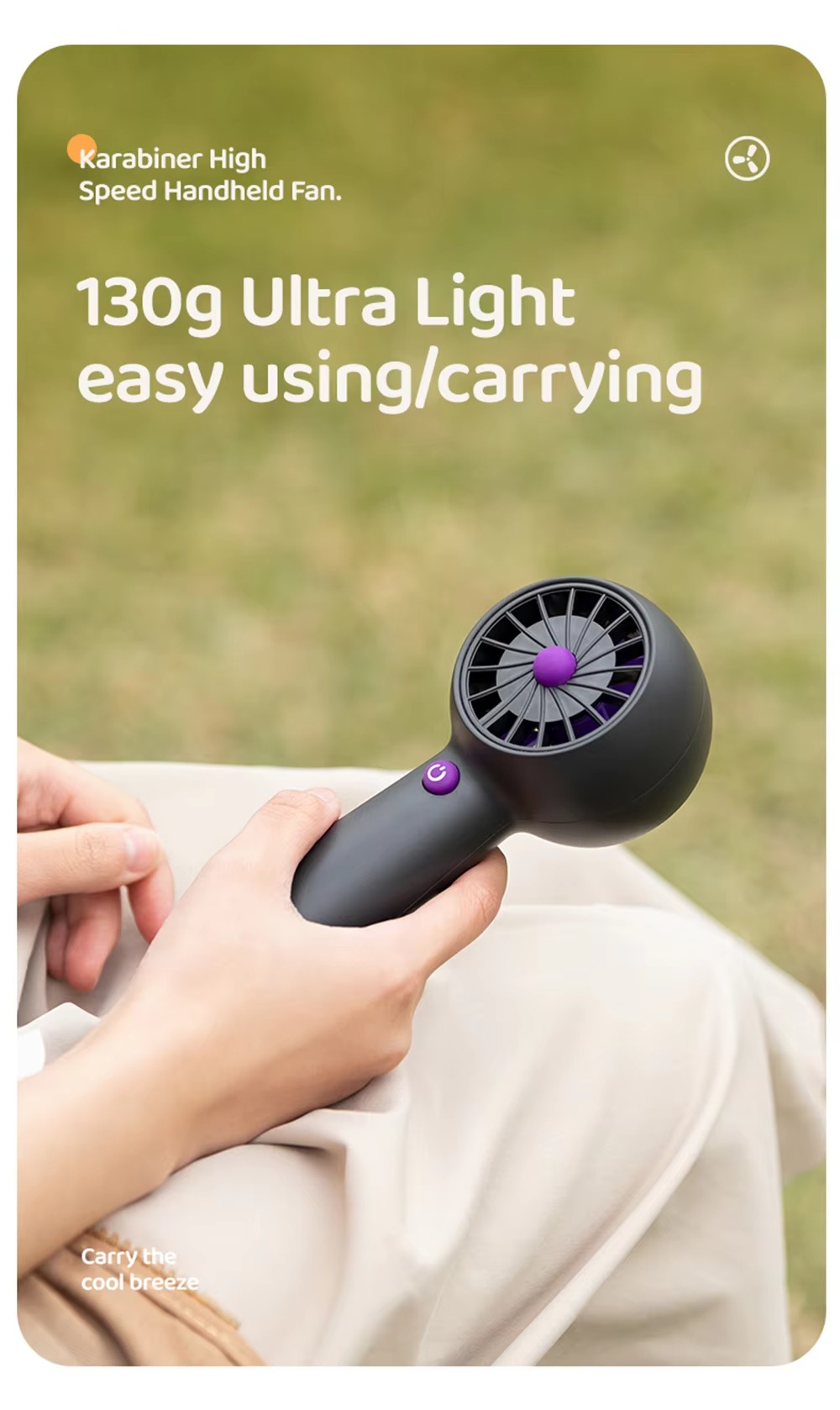 5 Gear Strong Wind USB Handheld Turbo Small Fan Large Wind Quiet ...