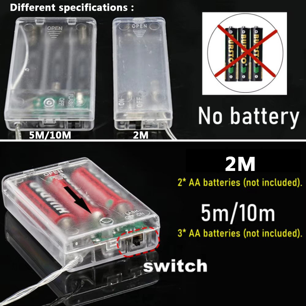 2M 10M Strip Light Led String Light AA battery Christmas Light For ...