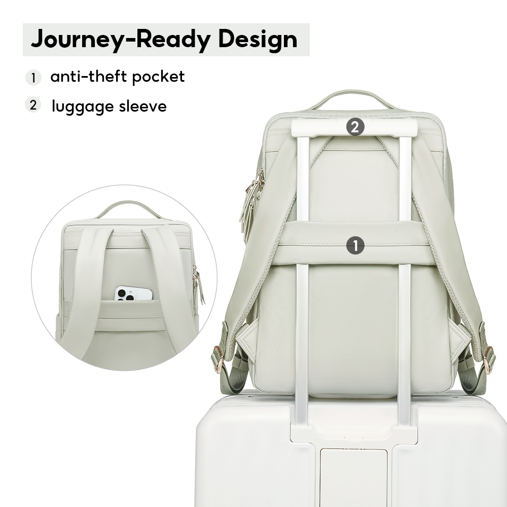 FULL DESIGN Hillary Large-Capacity Waterproof Laptop Backpack | Shopee ...
