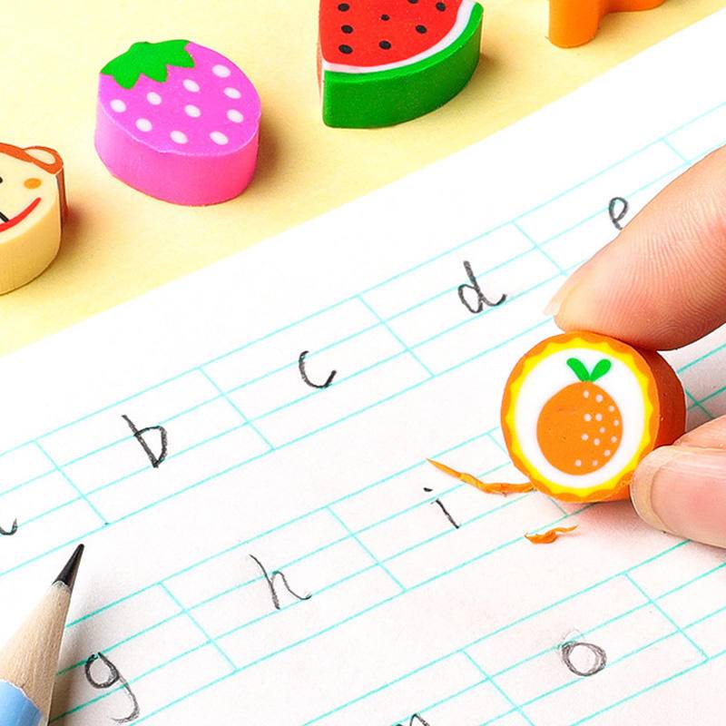 100pcs Mini Fruit Astronaut Eraser Cute Christmas Tree Santa Claus